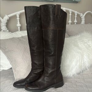 Tall Brown Leather Riding Boots